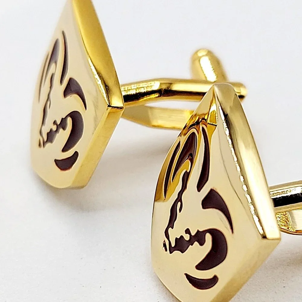 Dodge Ram Truck SUV Car Gold & Red Enamel Cufflinks Link  Shirt Jewelry Wedding - Picture 5 of 8